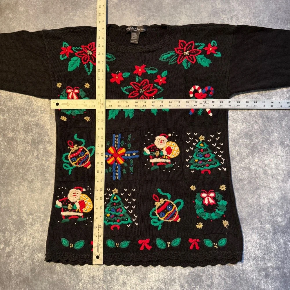 Vintage Grandma Granny Ugly‎ Christmas Sweater Women's Medium Gladys Bagley